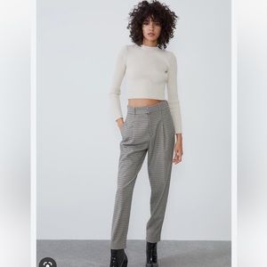Zara brown plaid harem pants (7385/276/050)